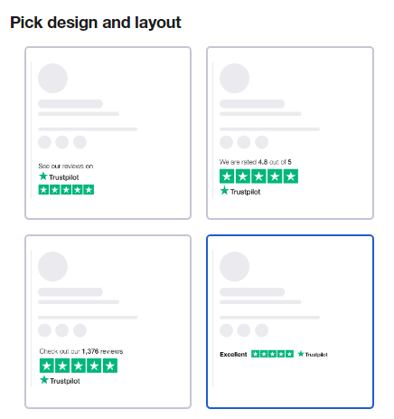 Design och layout för en TrustBox Signature-widget