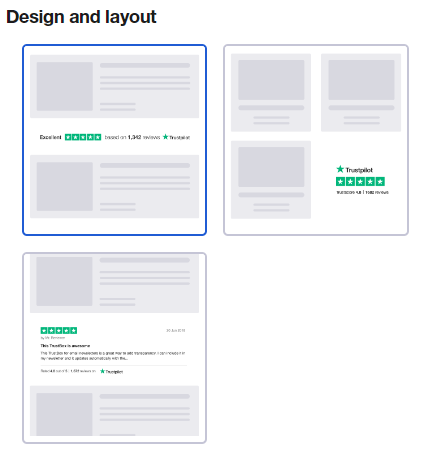 Design och layout för en TrustBox Newsletter-widget