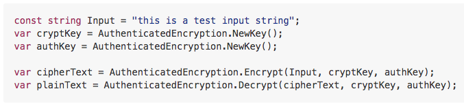Authenticated encryption code strings