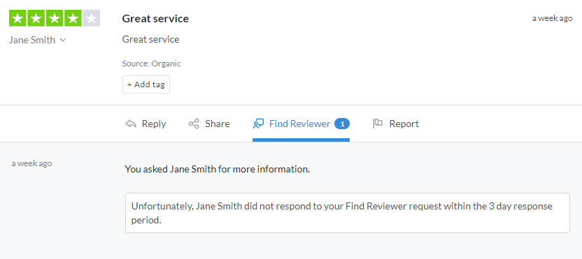 Reviewer doesn't respond to your Finder Reviewer information request