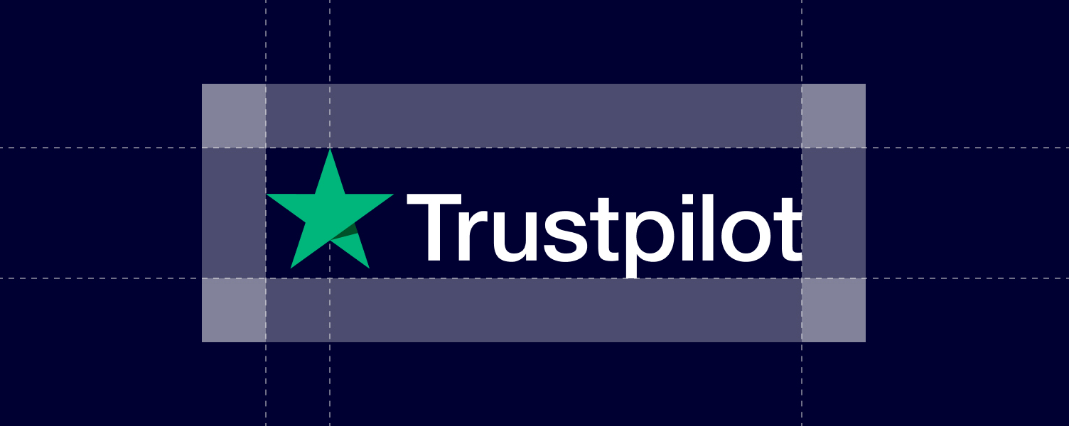 Exemple d'espace sécurisé autour du logo Trustpilot